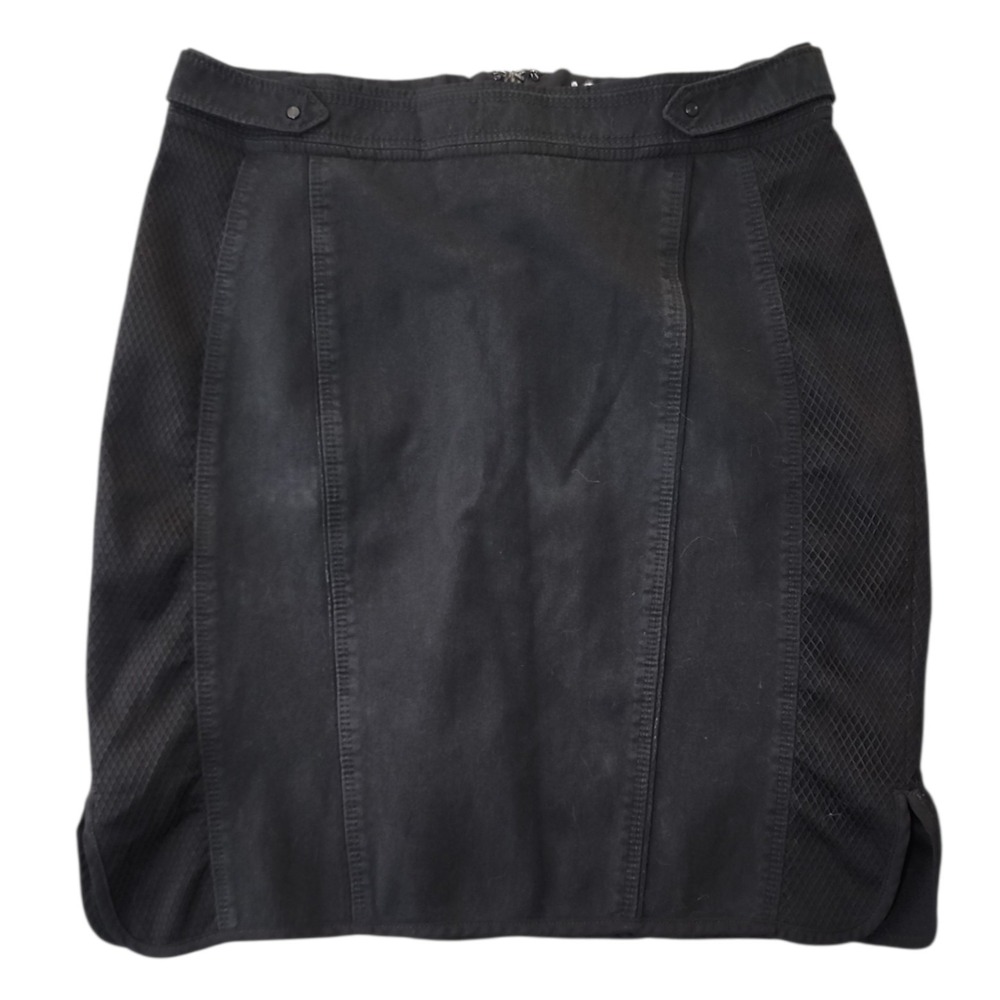 White House Black Market Skirt Womens Size 4 Black Mesh Detail Goth Grunge Dark - Picture 1 of 6